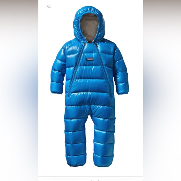 Patagonia Baby Hi-Loft Down Sweater Bunting Andes Blue size 12M - Picture 1 of 13
